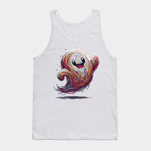 Colorful Chuckles Horror Ghost Tank Top by Cutetopia